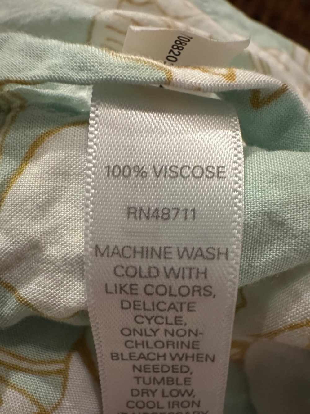 Tranquil & True Light Mint Green Floral Lightweight Robe Size L/XL - Picture 7 of 7